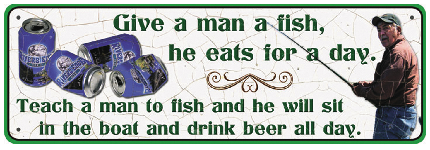 Tin Sign ''Give A Man A Fish'' Small 