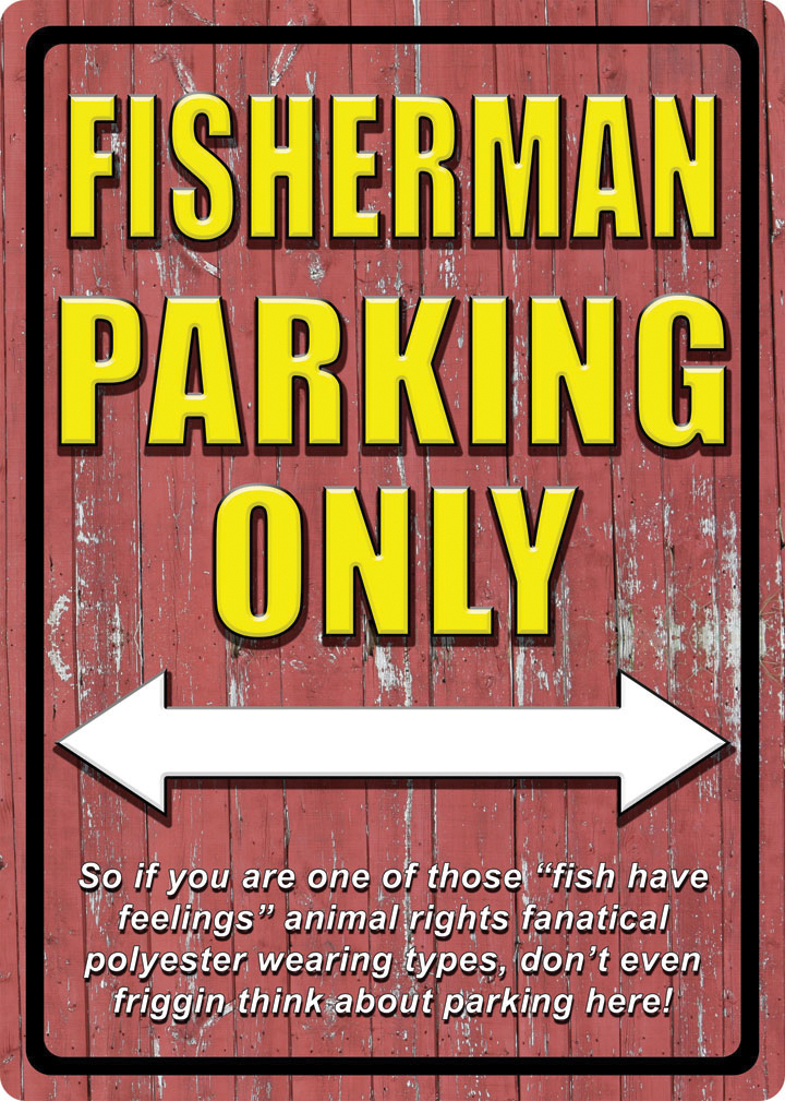 Tin Sign ''Fisherman Parking'' Large 