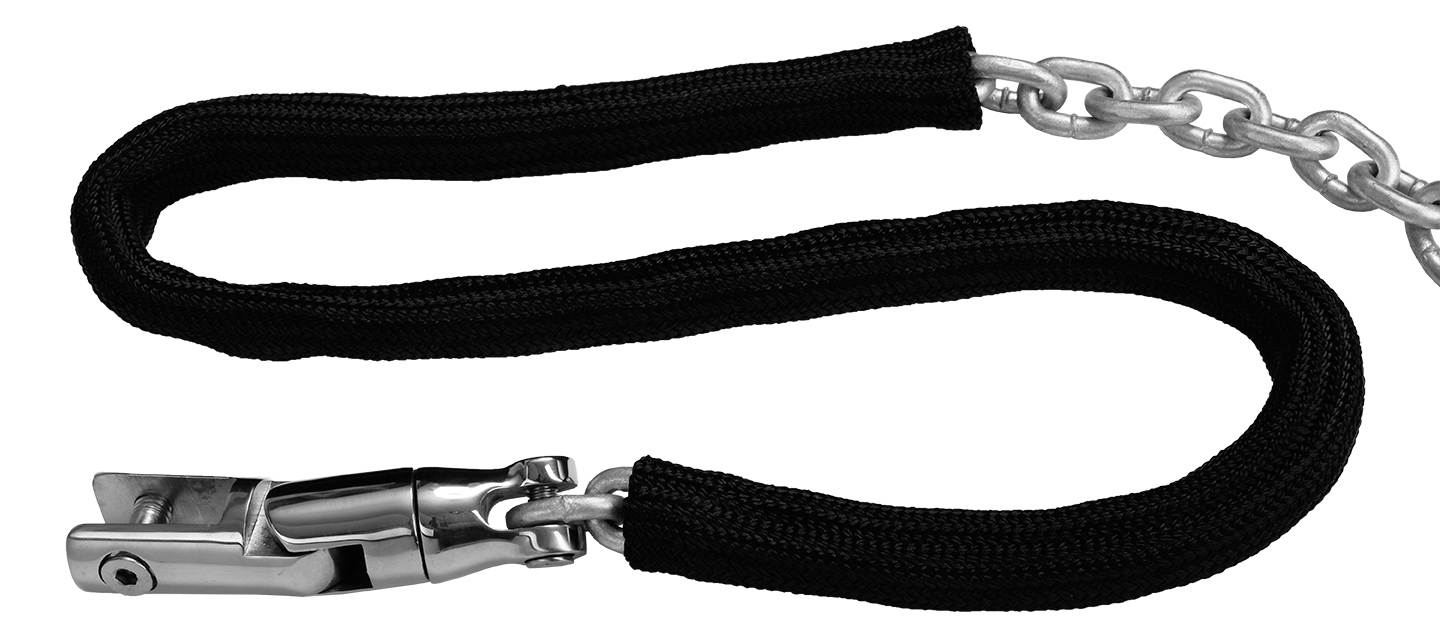 Chain Sock Black Designed To Protect Vessels Winch And Dampen Chain Noise Suits 10m x 6mm Short Link 