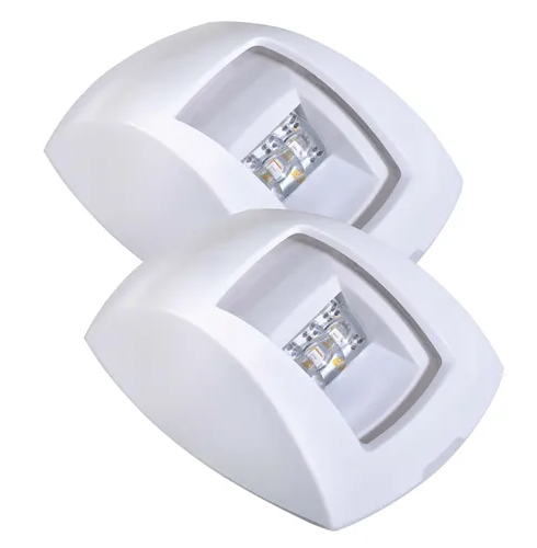 Port And Starboard LED Navigation Lights With ClearLens White Body 
