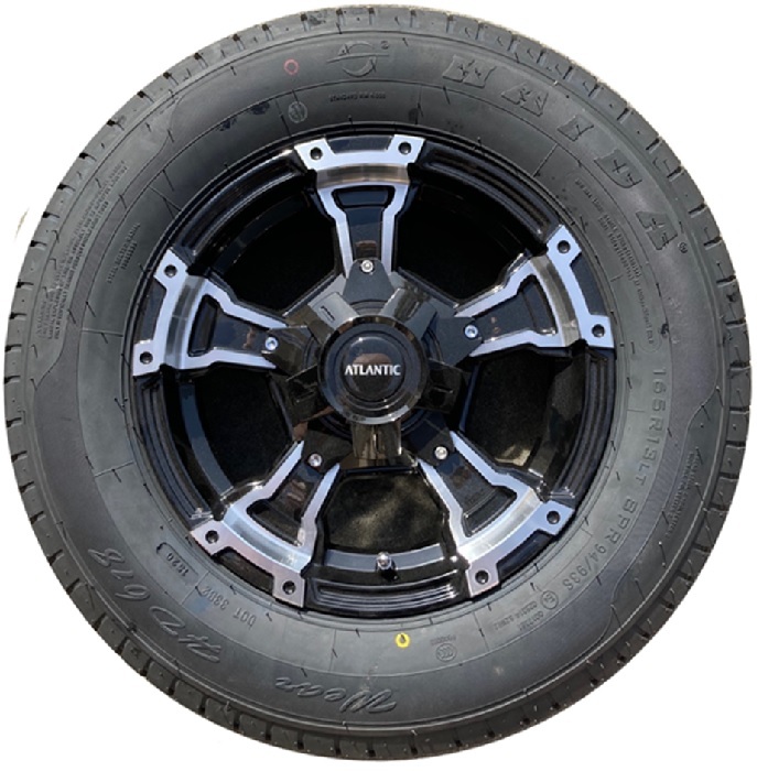 Silver And Black Multi-Fit Aluminium Mag Spare Trailer Wheel Rim And Tyre 13