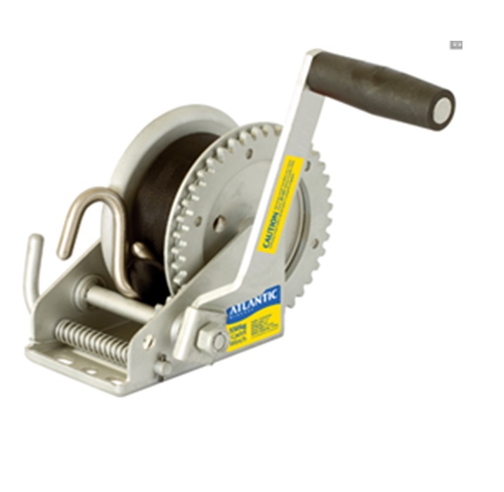 Atlantic Manual Trailer Winch 4:1Cadet 300kg Strap 