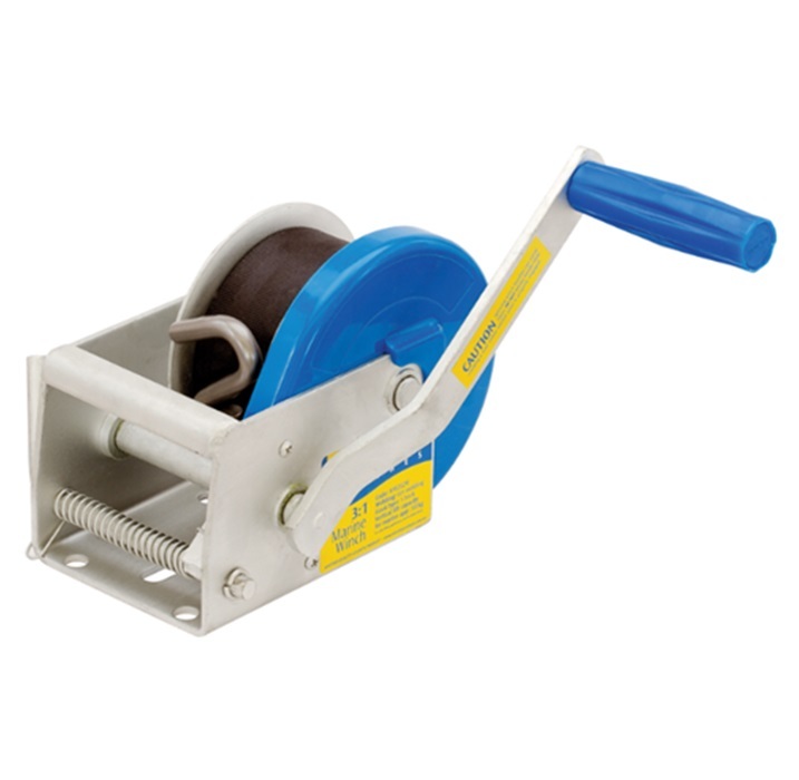 Atlantic Manual Trailer Winch 3:1 500kg Strap 