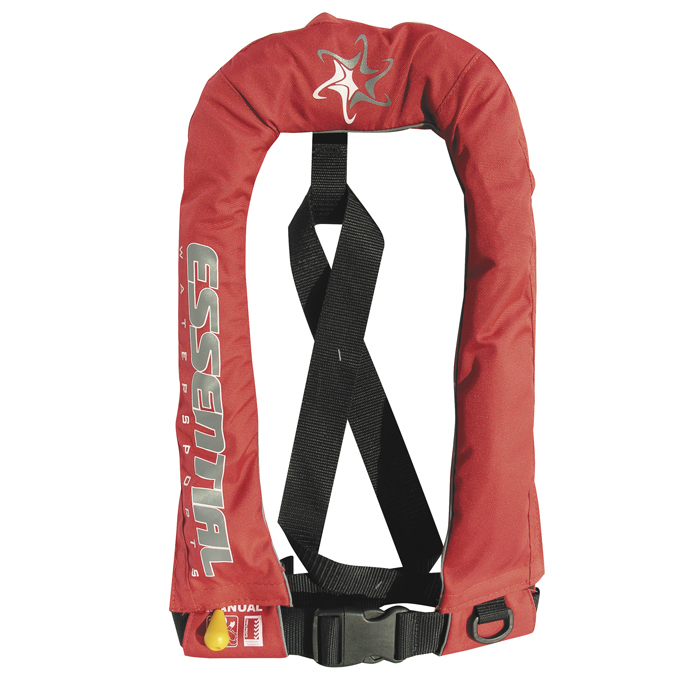 Essential Compact Manual Inflatable Jacket Red Approved to AS 4758-1, Level 150 Essential