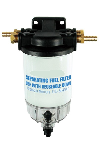 Mercury / Yamaha Type Fuel Filter Kit With Mount Head, Element And Clear Bowl