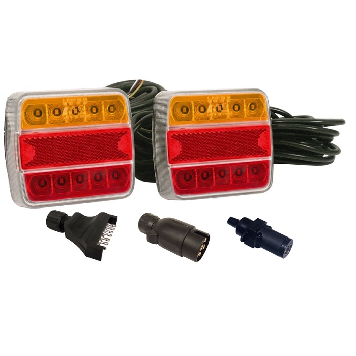 Axis LED Submersible Trailer Light Set With 8m Wiring Harness And 3 Popular Plugs 