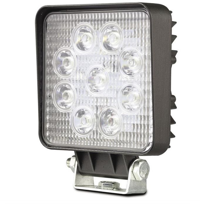 LED 27 Watt Square Work Flood Lamp Black Body 9-32 Volt 