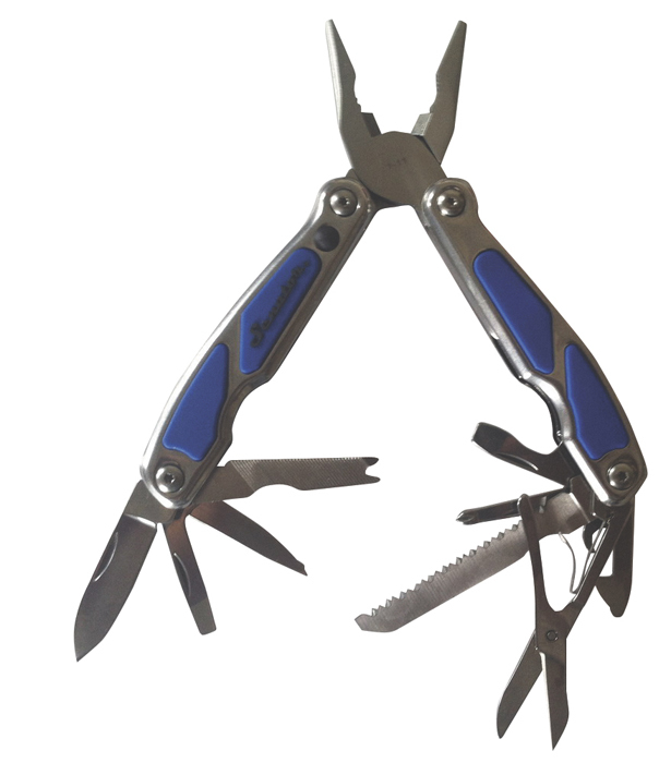 Multi Tool With 15 Functions Including Light And Pouch