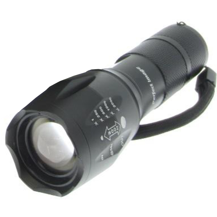 MEGALIGHT T6 LED Super Bright Alloy Flashlight With Zoom Function 