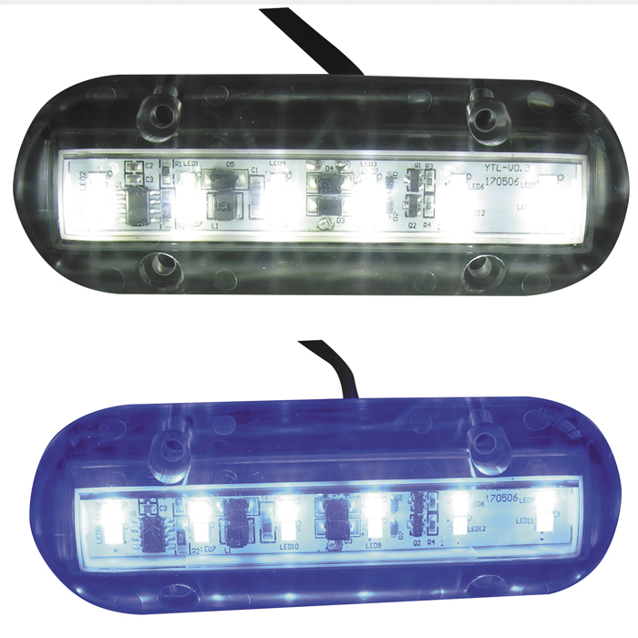 LED White And Blue Underwater Light With Six Bright LED''s