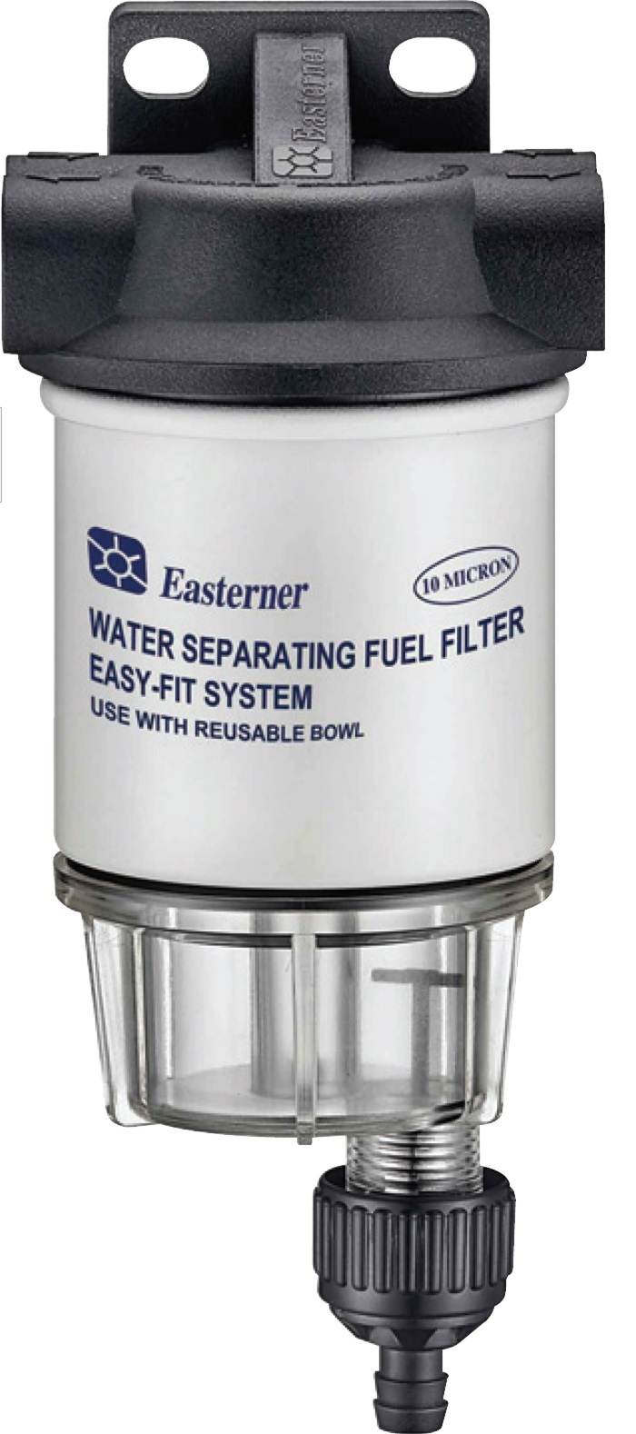 Compact Fuel Filter Kit With Mount Head, Element And Clear Bowl