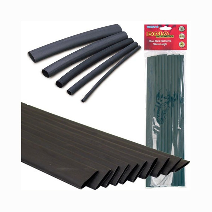 Heat Shrink Flexible Tubing With Glue For Electrical Installations Black