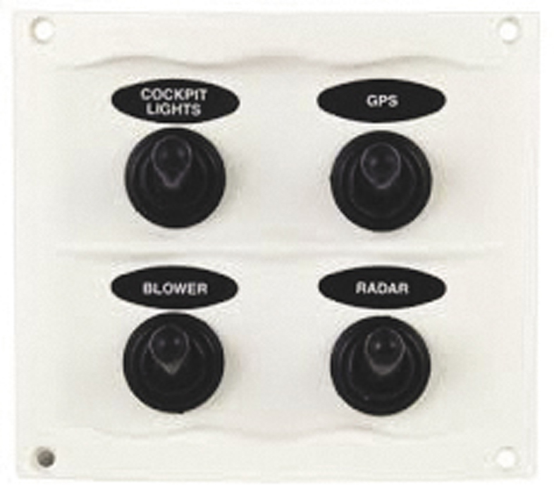 BEP Marinco 4 Gang Splash Proof Switch Panel White