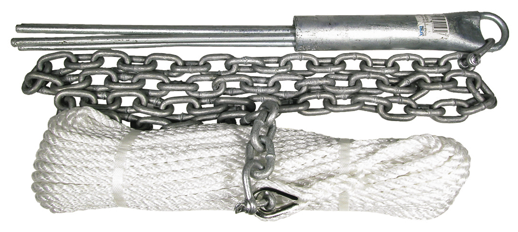 Reef Anchor Kit Includes 8mm 4 Prong Anchor, 50m x 8mm Rope, 4m x 6mm Chain 