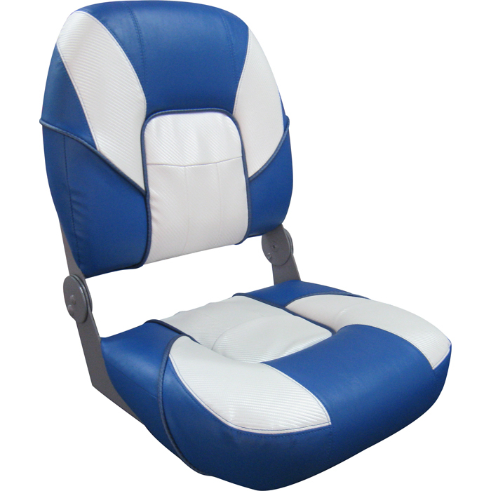 Deluxe Premier Fold Down Seat Blue/White/Blue Upholstery 