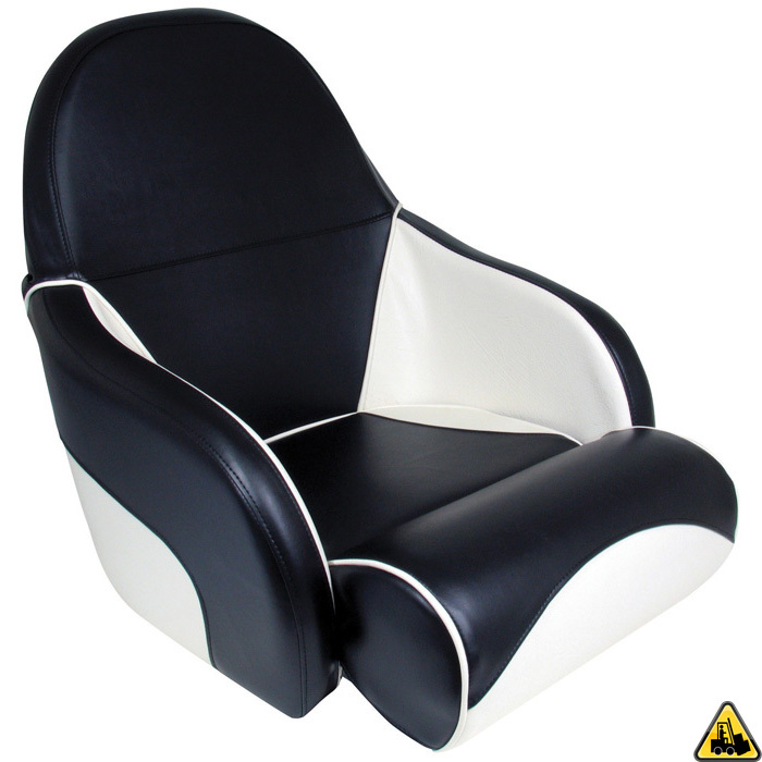 Ocean Deluxe Flip-Up Bucket Seat Black White Upholstery