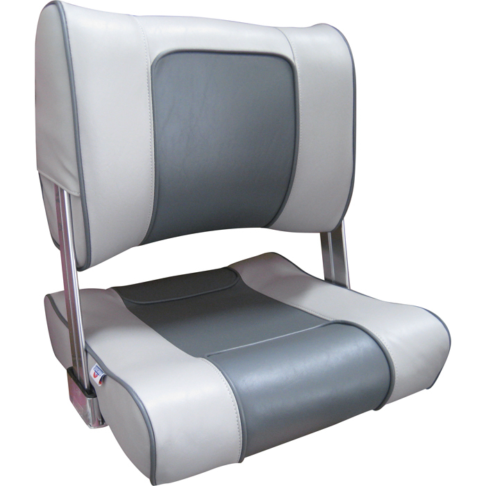 Flip Back Boat Seat Grey Charcoal Upholstery