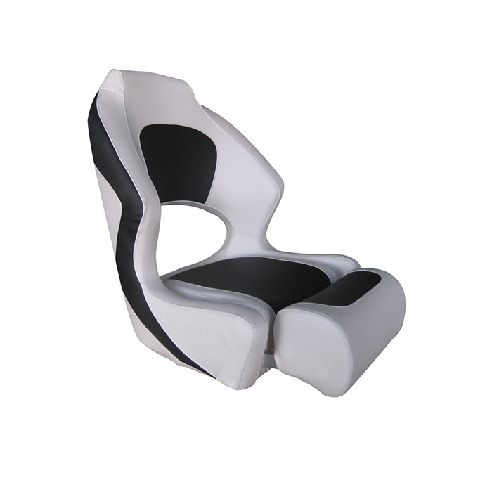 Sports Deluxe Flip-Up Bucket Seat White And Black Upholstery 