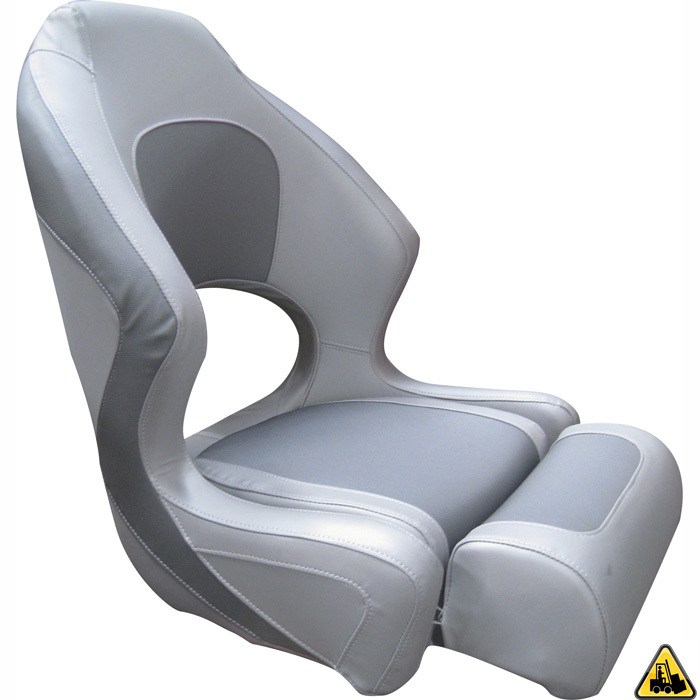 Sports Deluxe Flip-Up Bucket Seat Silver And Grey Upholstery 