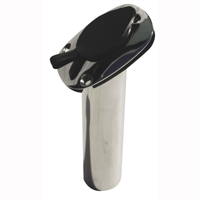 Deluxe Rod Holder Stainless Steel Angled Oval Head With Covering Cap 