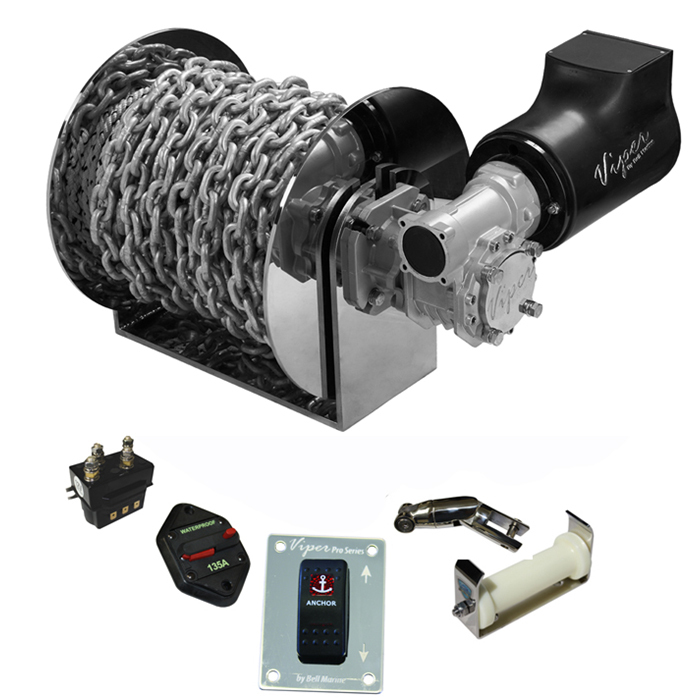 Viper Pro Series 1500 Electric High Speed Anchor Winch Complete With Rope And Chain