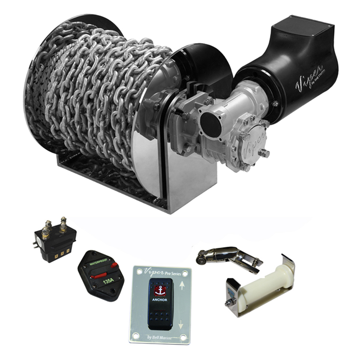 Viper Pro Series 1500 Electric High Speed Anchor Winch Complete With Rope And Chain 