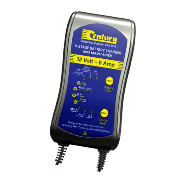 Century Batteries 12 Volt 6 Amp 9-Stage Battery Charger And Maintainer