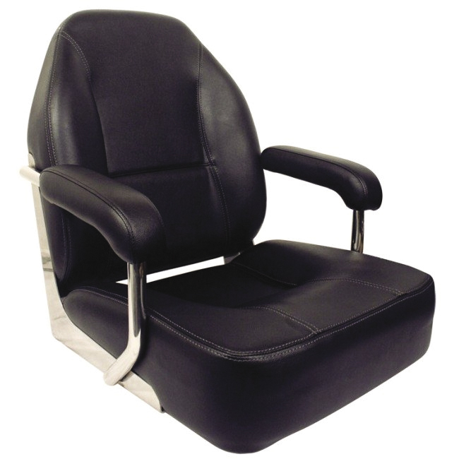 Mojo Deluxe Boat Seat Black With Grey Stitching 