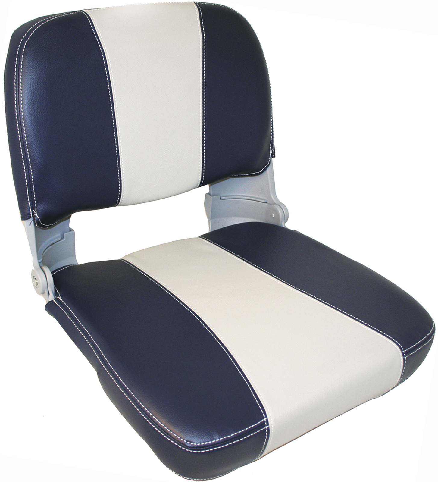 Heavy Duty Upholstered Folding Seat Grey And Dark Blue