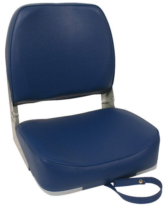 Steerage Folding Heavy Duty Padded Seat With EDC Hinges Blue Upholstery