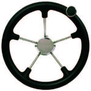 Five Spoke Padded Stainless Steel Steering Wheel With Swivel Knob 285mm Diameter 