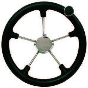 Five Spoke Padded Stainless Steel Steering Wheel With Swivel Knob 285mm Diameter