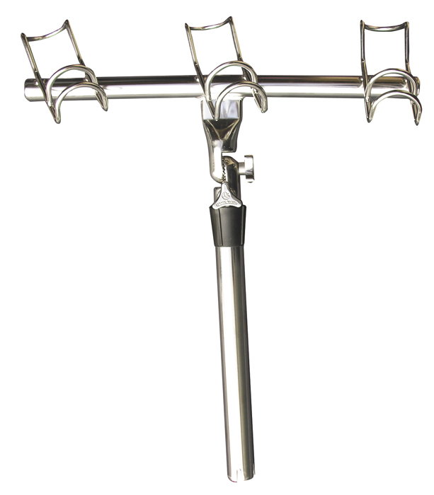 Stainless Steel 3 Rod Holder With Adjustable 3-Way Joint Rod Holder Mount Starboard Side Angled Rod Holders