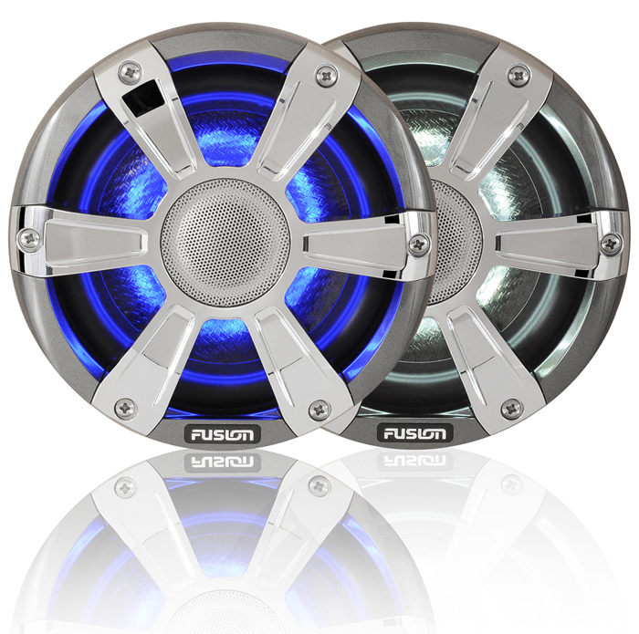 Fusion Signature Series Sports Marine Speakers With LED''s Chrome