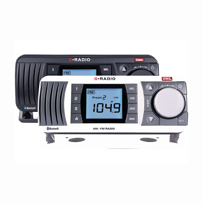 GME GR300BT Marine AM/FM Stereo With Bluetooth Wireless Connectivity White GME