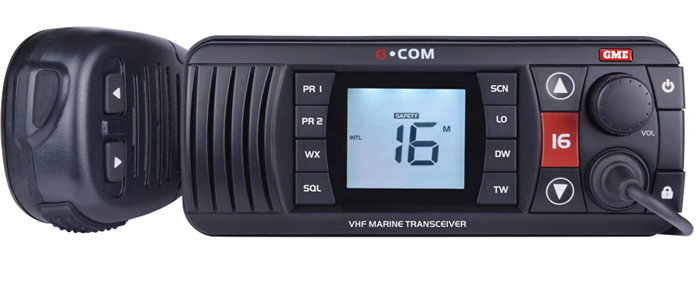 GME GX700B VHF Marine Radio With Programmable Priority Channels Black GME