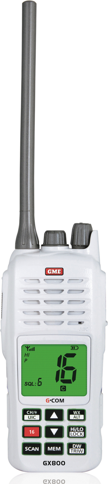 GME GX800 Hand Held VHF 5 Watt Radio, Rechargeable, Waterproof To IP67 GME