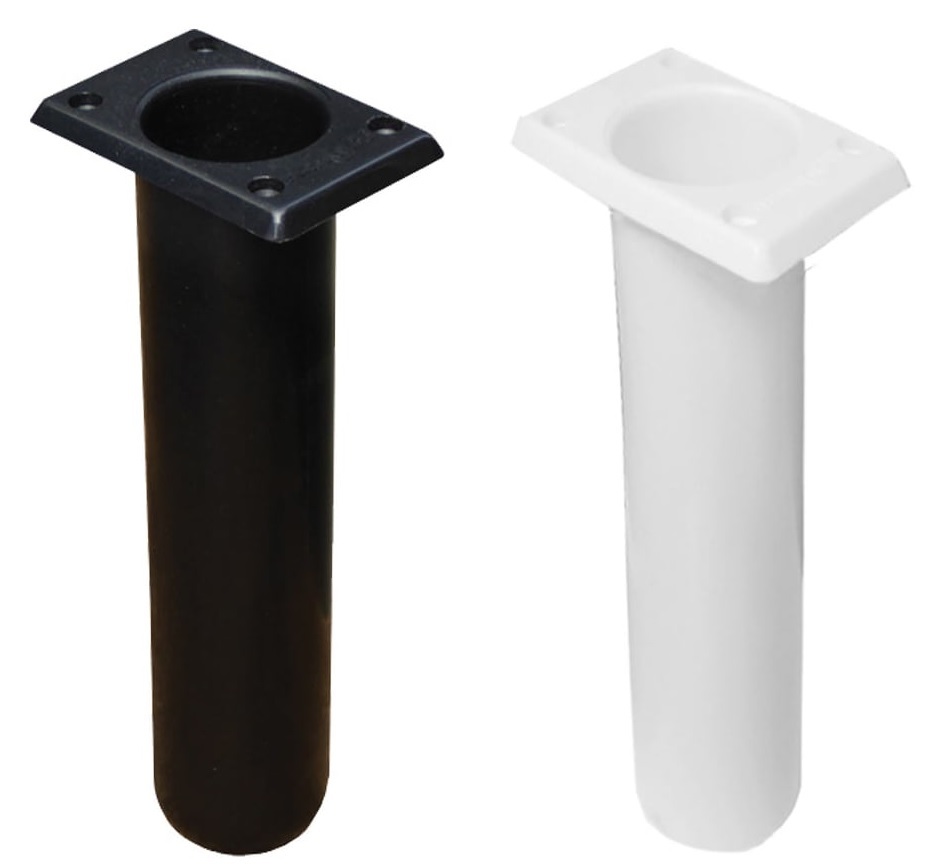 Plastic Rod Holder Rectangular Flush Mount Angled 90 Degrees Black