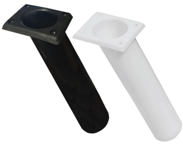 Plastic Rod Holder Rectangular Flush Mount Angled 30 Degrees White