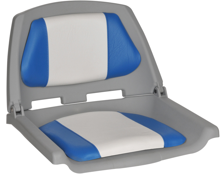 Padded Fishermans Upholstered Folding Boat Seat White With Blue