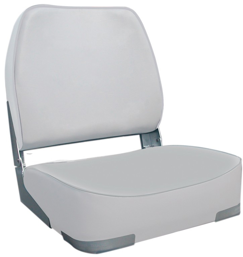 Deluxe Heavy Duty Padded Grey Upholstered Folding Boat Seat With Aluminium Hinges