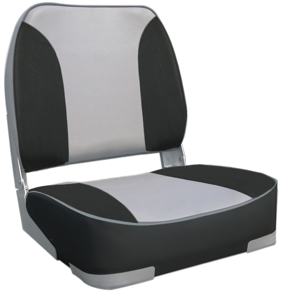 Deluxe Heavy Duty Padded Grey Charcoal Upholstered Folding Boat Seat With Aluminium Hinges Oceansouth