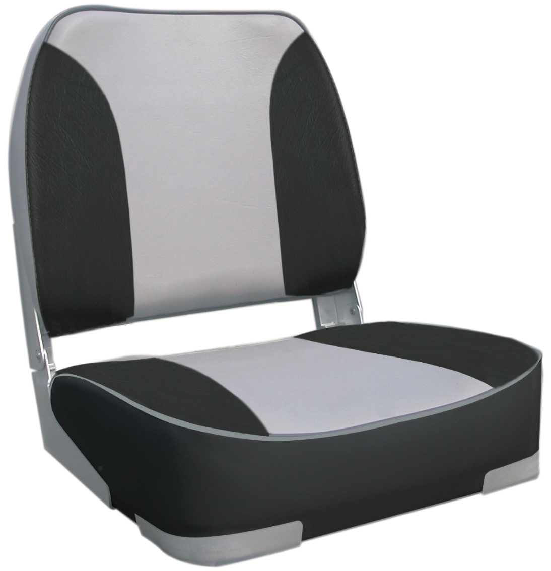 Deluxe Heavy Duty Padded Grey Charcoal Upholstered Folding Boat Seat With Aluminium Hinges