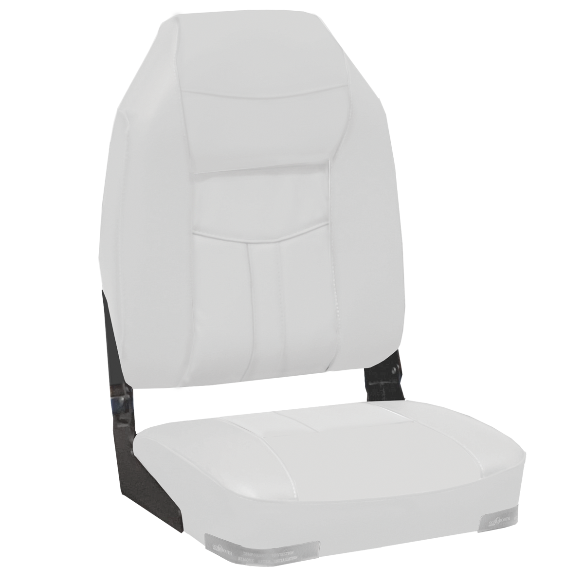 Deluxe High Back Upholstered Folding Seat With Aluminium Hinges White