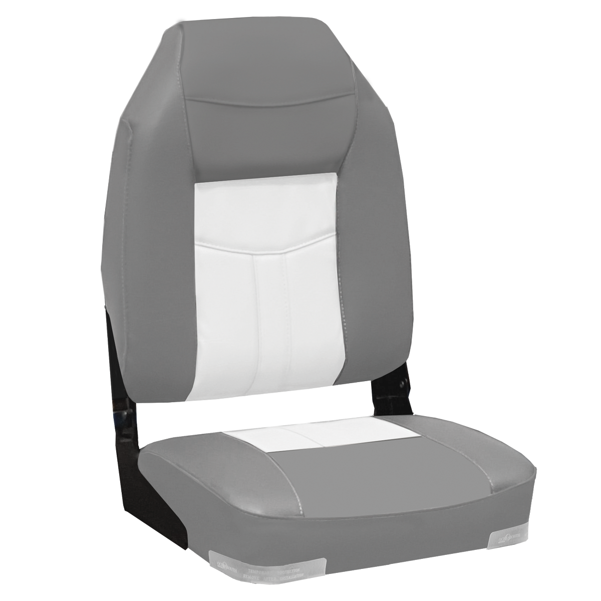 Deluxe High Back Upholstered Folding Seat With Aluminium Hinges Grey And White Oceansouth