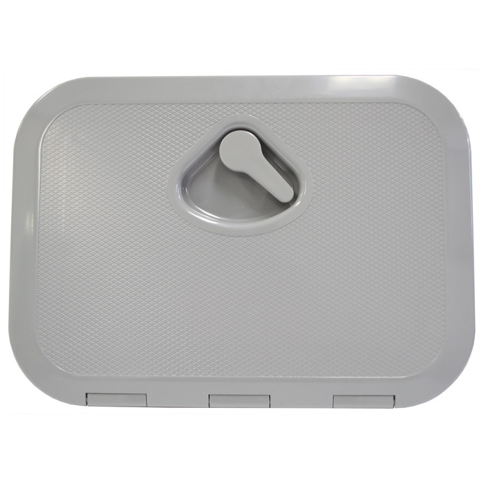 Deluxe Grey Hatch With Hinged Lid And Textured Non-Slip Top 375 x 275mm 