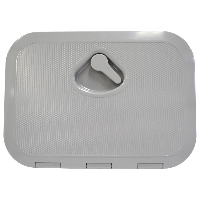 Deluxe Grey Hatch With Hinged Lid And Textured Non-Slip Top 375 x 275mm