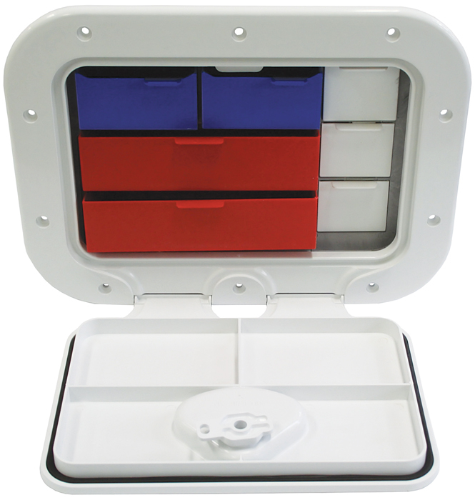 Recessed Tackle Box Hatch With Trays