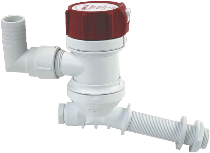 Rule Livewell Thru-Hull Pump Angled Inlet 500gph Rule