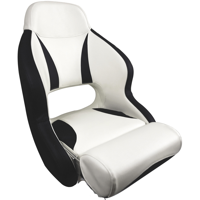 Heavy Duty Compact Admiral Upholstered Helmsman Seat With Folding Bolster 